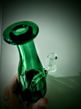 6" Old Green Milk Bottle